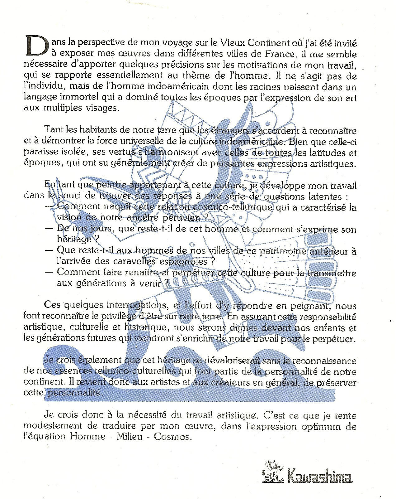 Texte sur Juan Kawashima