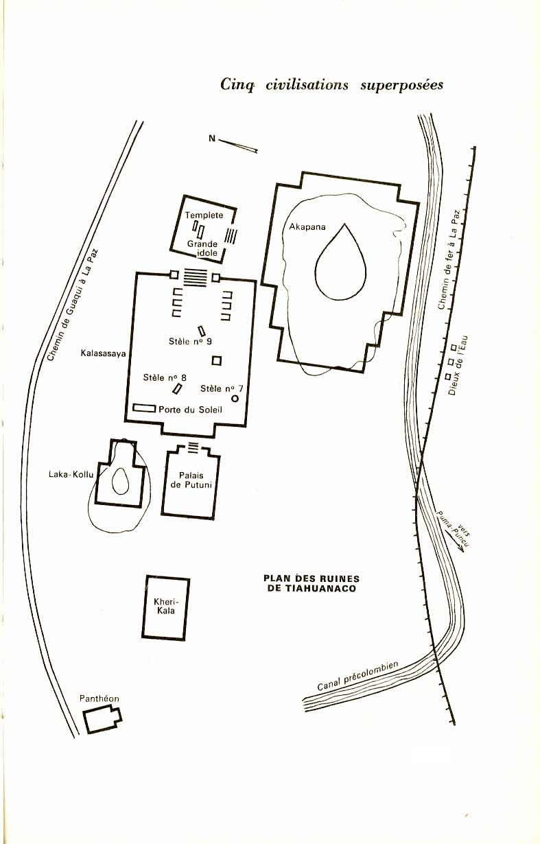 Plan du site andin de Tiahuanaco