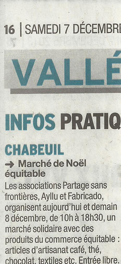 article de presse de la semaine amrique latine de Bourg les Valence 2012