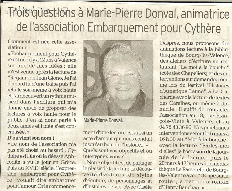 8 eme édition semaine "Histoires d'Amérique latine" de Saint-Péray en ardèche avec l'association Ayllu et Partage sans Frontières - la presse - article 08