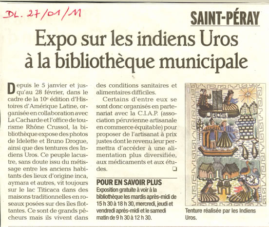 10 eme dition semaine "Histoires d'Amrique latine" de Saint-Pray en ardche avec l'association Ayllu et Partage sans Frontires - la presse - article 08